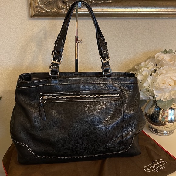 Coach Pebble Leather Tote Carryall EUC - Picture 6 of 14